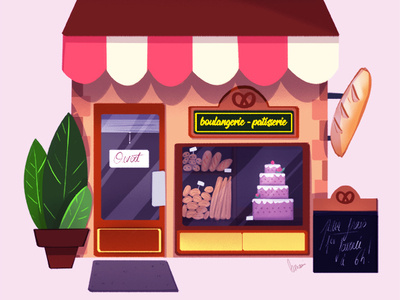 Boulangerie animation digital drawing flat graphic design illustration vector