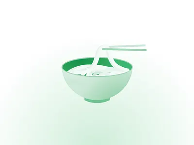Noodles & Chopsticks bowl chinese chopsticks eat food grab grabfood green illustration noodles south east asian