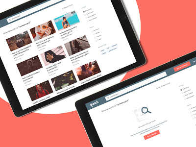 Quench - Search Results empty state filters grid list quench results search short tags tutorial ui ux video web