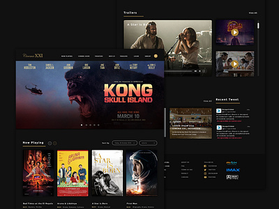 Redesign Cinema XXI - Unofficial colors design designer digital graphic design header ui ux web website