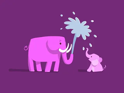 Playful elephants doodle elephants illustration procreate