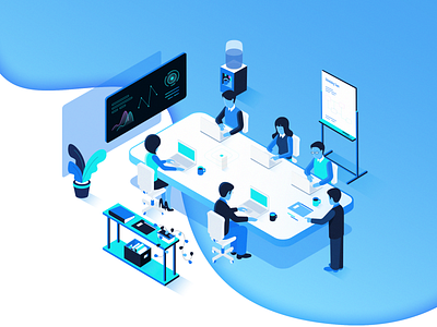 Isometric Scheduling Illustration 3d chairs charts colorful flower hotel hotels illustration isometric management meeting mobile office schedule scheduling startup supply tablet technology website