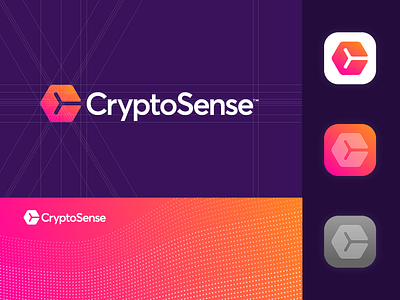 CryptoSense - Logo Design abstract block blockchain branding c crypto crypto currency crypto logo currency grid icon identity design lettermark logo logo design monogram mood sense ui vibe