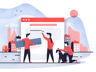 Leipzig city city guide illustration team ux ui web