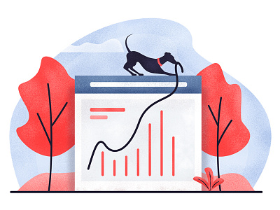 Dog Graph chart dog graph illustration team website