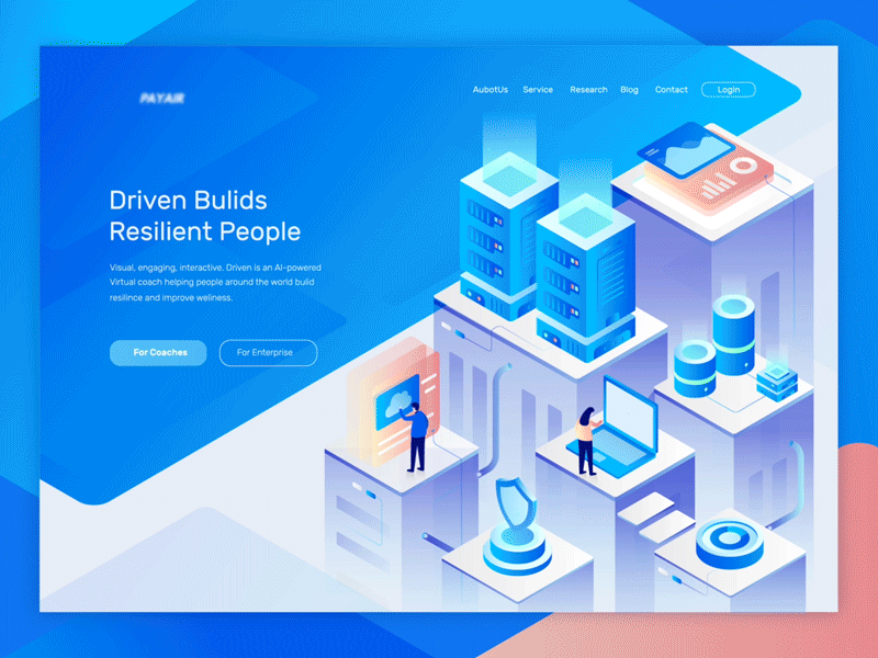 Server Hosting Animation Header Concept 2d animation after effects animation gif header hosting illustration isometric landing page motion graphics server ui