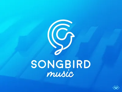 SONGBIRDmusic Logo audio bird bird icon bird logo blue bird logo branding business corporate design elegant icon logo logotype modern music music logo pigeon sound sound logo vector
