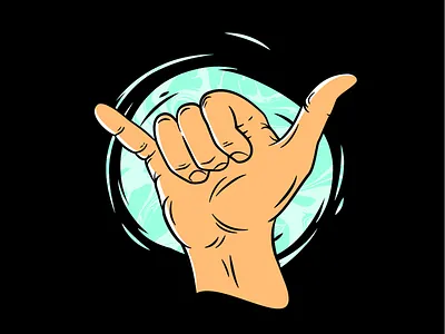 Shaka 01 hand illustration shaka swirl texture