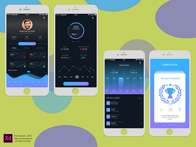 Fitness App adobe xd app branding chart clean dasboard design fitness fitness sport flat flight app graph health icon illustration logo profile typography ux vector