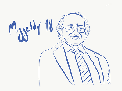 Keep the Poet - Michael D Higgins Áras 18 illustration illustrator draw ipad ireland keep the poet line drawing man president