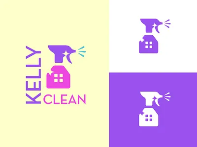 Kelly Clean bottle brandmark clean cleaning home house identity logo logo design logos spray bottle window