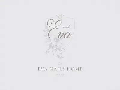 Logo. Eva nails home. branding dribbble figma flower flower crown flower illustration flower logo illustration logo logotype melart photoshop typography ui uidesign uidesigner uitrends ux vector webdesign