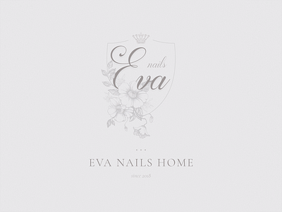 Logo. Eva nails home. branding dribbble figma flower flower crown flower illustration flower logo illustration logo logotype melart photoshop typography ui uidesign uidesigner uitrends ux vector webdesign