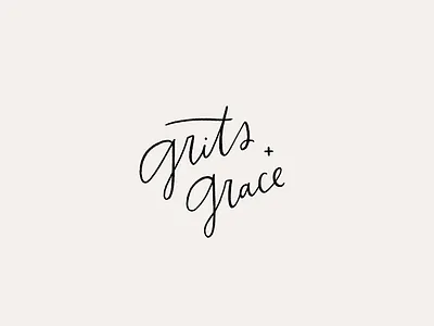 grits + grace : wordmark brand calligraphy lettering logo