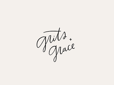 grits + grace : wordmark brand calligraphy lettering logo