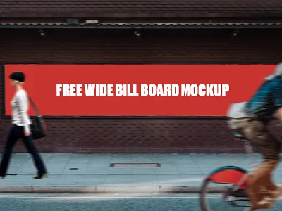 Free Wide Bill Board Mockup banner billboard branding design free free mockup freebie mockup psd