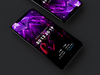 Music Fest App “WHITE NIGHTS” app dark design fest app festival app mobile app music music app uidesign