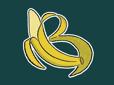 B is for Banana 36 days of type b banana halftone hand lettering illustration procreate