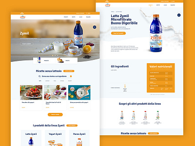 Zymil Desktop Layout brands hero homepage milk nutrition product recipes restyling slider ui ux