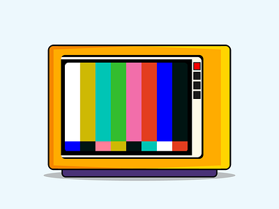 Tv animation design flat illustration tv type typography vector webdesign