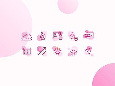 LogDNA Iconography iconography kubernetes line art lineal log management pink