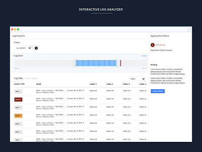 Interactive log analyzer flat minimal typography ui uidesign ux web web design