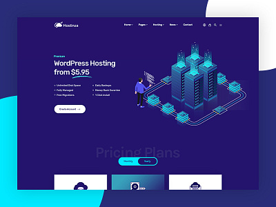 Hostinza - Isometric Domain & Web Hosting Wordpress Theme branding domain domains hosting hosting template illustration illustration design isometric isometric design typography ui ux vector web web hosting website whmcs wordpress wordpress design wordpress development