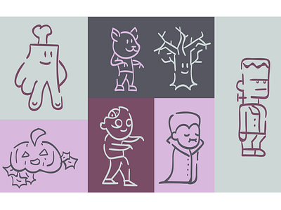 Halloween Icons autumn fun halloween illustrations inktober monster mash october vector
