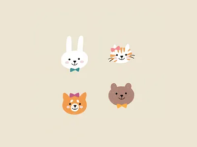 little animal friends character cute cute animal drawing illustration