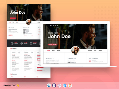 Modern Resume & CV bootstrap cv free resume landing page resume resume design web design