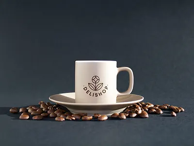 Delishop Branding - coffee cup branding coffee deli food healthy logo shop