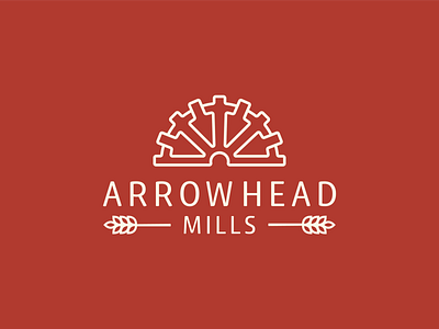 Arrowhead Mills Flour Logo arrow arrowhead branding clean clean app design flour gluten free icon identity illustration logo mill millstone minimal type typography vector wheat