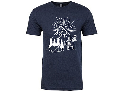 Chosen. Beloved. Royal. TShirt Design apparel camp camper camping child children colorado colorado springs foster care kids mountain mountains rfk rfkc royal family royal family kids royal family kids camp shirt tshirt tshirt design