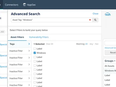 Advanced Search UI Panel advanced search design kenna kenna security panel search ui user interface ux