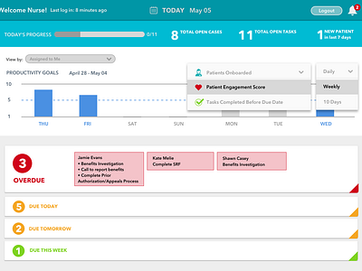 Nurse-to-Patient User Portal Redesign - Home screen app design sketch app ui ux web