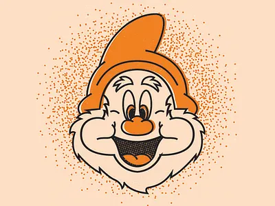 Seven Dwarfs! clean design disney graphic design illustration illustrator texture vector vintage