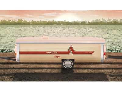 Family Portrait 2 of 3 apache camper camping illustration illustrator photoshop pop up vintage