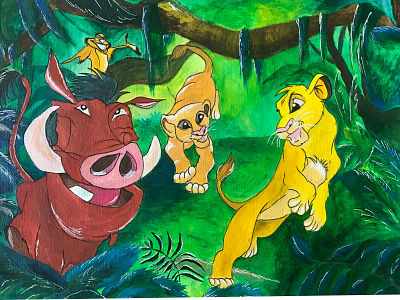 ~Hakuna matata~ acrylic painting disney the lion king