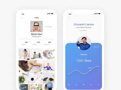 Screen profile app #2 adobe xd photoshop ui ux app design interface mobile ui