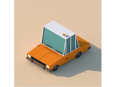 Paykan Taxi 3d 3d art 3d artist c4d car cinema 4d design iran low poly low poly art render taxi
