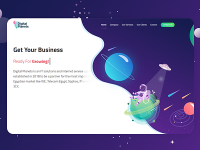 Digital Planets | Web Header clean design header illustration isometric landing planets space ui ux web