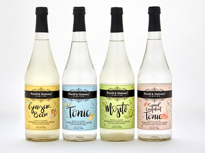 Sparkling Labels For Portfolio beverage branding design dieline graphic design illustration label design