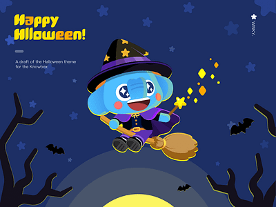 Happy Hlloween blue colorful elephant festival hlloween illustration magician purple star