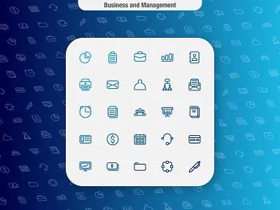 Business And Management Icon app blue brand branding character clean design flat icon icons identity illustration illustrator ios lettering logo minimal type typography vector