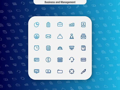 Business And Management Icon app blue brand branding character clean design flat icon icons identity illustration illustrator ios lettering logo minimal type typography vector