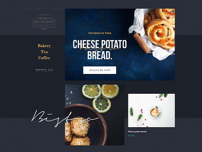 Bakery, coffee and tea - Hero Header banner color concept creative culinary ecommerce food gallery hero header layout minimal restaurant typo ui ux
