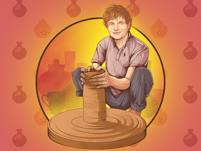 Sheeranjit Verma aman rajwansh art character art character concept character designs desi kalakaar design ed sheeran illustration illustrator indian indian culture photoshop potter rajwansh art vector