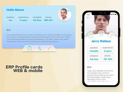 Profile cards for ERP system app design erp iphone x app mobile mobile app ui user profile ux web