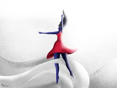 alone girl practicing ballet ballet dance girl illustration illustrator ipad pro iran iranian