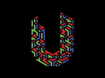 Gilles Deleuze - U as in *Un* (One) concept deleuze element gilles deleuze isometria isometric isometric design isometric illustration letter lettering negative negative space one philosophy poster singularity type type art u universal